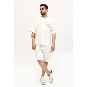 Owut Collection Erkek Relaxed/rahat Kesim Yazı Baskılı %100 Pamuk Şort Takım