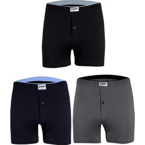 3'lü Yıldız Erkek Havlu Bel Penye Boxer