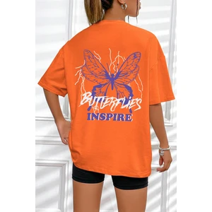 Only Trendwear Butterfly & Letter Graphic Tasarım Tshirt