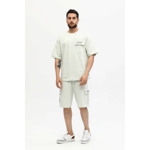 Owut Collection Erkek Relaxed/rahat Kesim Yazı Baskılı %100 Pamuk Şort Takım