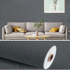 Renkli Duvarlar 50X280 cm (1,4m2) Koyu Gri Antasit Kendinden Yapışkanlı Dokulu Esnek Silinebilir Duvar Kağıdı