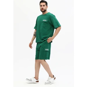 Owut Collection Erkek Relaxed/rahat Kesim Yazı Baskılı %100 Pamuk Şort Takım