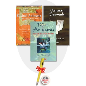 Dört Anlaşma + Beşinci Anlaşma + Ustaca Sevmek (Don Miguel Ruiz) 3 Kitap + Moda Lisanslı Kalem - Don Miguel Ruiz