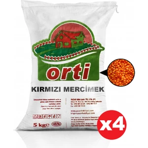 Orti Kırmızı Mercimek 5 kg x 4 Paket.
