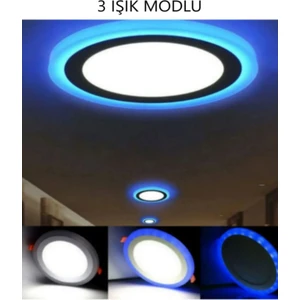 Lux Home Çift Renk Gece Lambalı Tavana Sıfır LED Plofenyer Spot Armatür Avize Aplik Sarı+Maviı Şık