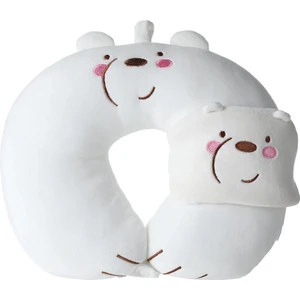 We Bare Bears Lisanslı Uyku Maskeli Sevimli Boyun Yastığı - Kutup Ayısı