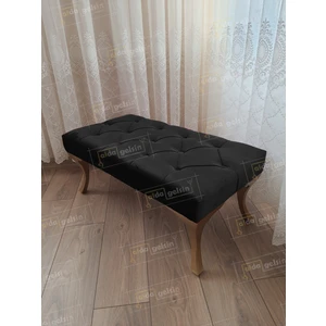 110 cm Kapitoneli Ayak Ucu Kapı Önü Antre Bench Puf Gold Ayak