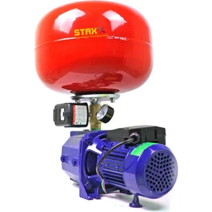Staxx Power Bakır Sargı QPJ100 24LT Tanklı Santrifüj Otomatik Hidrofor 4 Daire Paket Hidrofor Pompa Seti 0.50 Hp