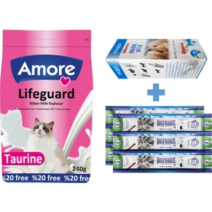 Lifeguard Yavru Kedi Süt Tozu 240 gr + Biberon + Ödül Sticks 2 Adet 3'lü