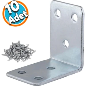 Mobilya Dolap Köşe Bağlantı Sabitleme L Demir Köşebent Gönye 45X45X30 mm (10 Adet)