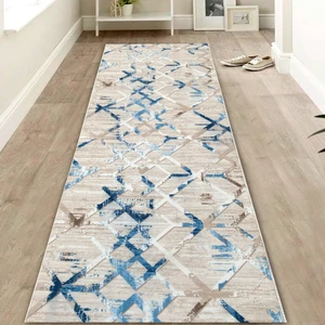 Yıkanabilir Kaymaz Taban Kesme Yolluk Halı Desen 1026 Krem 100 x 675 cm