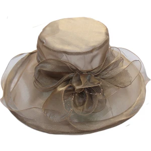 Eva Çiçek Örgü Güneş Şapka Plaj Güneş Koruma Büyük Ağzı Kadın Organze Şapka - Kahve (Yurt Dışından)