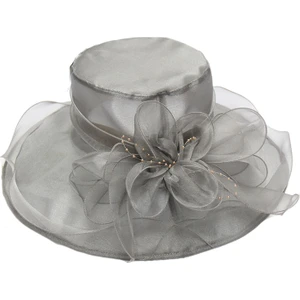 Eva Çiçek Örgü Güneş Şapka Plaj Güneş Koruma Büyük Ağzı Kadın Organze Şapka - Gri (Yurt Dışından)