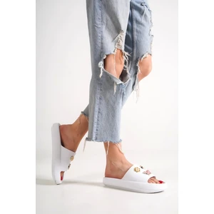 Noemi Tokalı Kadın Günlük,plaj Beyaz Terlik