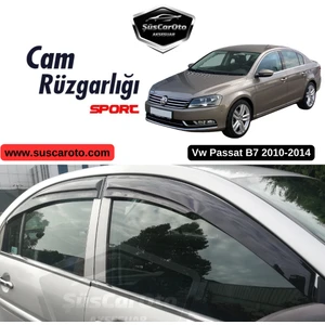 ŞüsCarOto Aksesuar Vw Passat B7 2010-2014 Uyumlu Mugen Cam Rüzgarlığı Seti Piano Black 4'lü
