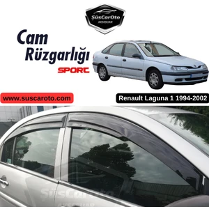ŞüsCarOto Aksesuar Renault Laguna 1 1994-2002 Uyumlu Mugen Cam Rüzgarlığı Seti Piano Black 4'lü