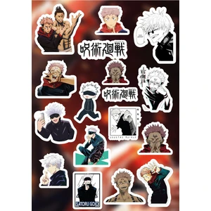 Anime Marketi Jujutsu Kaisen Karışık Anime Sticker Seti - Ajanda - Laptop - Telefon Sticker Seti (17 Adet)