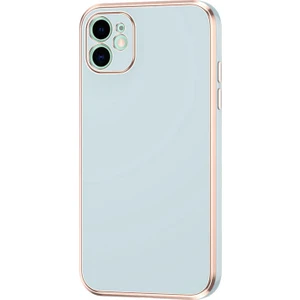 Apple iPhone 12 Kılıf Parlak Kenarlı Kamera Korumalı Yumuşak Silikon Kılıf