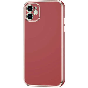 Apple iPhone 12 Kılıf Parlak Kenarlı Kamera Korumalı Yumuşak Silikon Kılıf