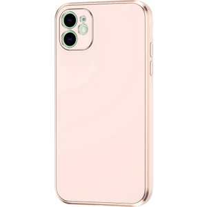 Apple iPhone 12 Kılıf Parlak Kenarlı Kamera Korumalı Yumuşak Silikon Kılıf
