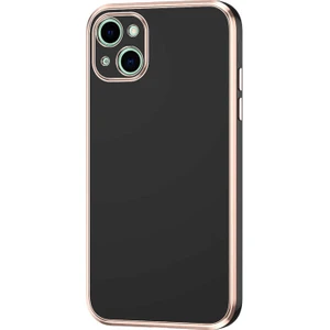 Apple iPhone 13 Kılıf Parlak Kenarlı Kamera Korumalı Yumuşak Silikon Kılıf
