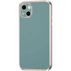 Apple iPhone 13 Kılıf Parlak Kenarlı Kamera Korumalı Yumuşak Silikon Kılıf