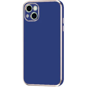 Apple iPhone 13 Kılıf Parlak Kenarlı Kamera Korumalı Yumuşak Silikon Kılıf