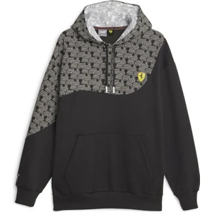 Ferrari Race Aop Logo Erkek Sweat Siyah-Kırmızı 62092901 L - Siyah Beyaz