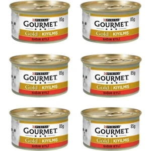 Gourmet Gold Kıyılmış Sığır Etli Kedi Konservesi 6X85 gr - Farmapets