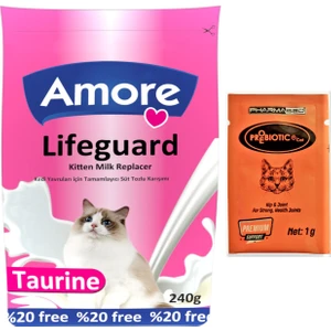 Lifeguard Yavru Kedi Süt Tozu 240 gr ve Prebiotik Probiotik Takviyesi 3 x 1 gr