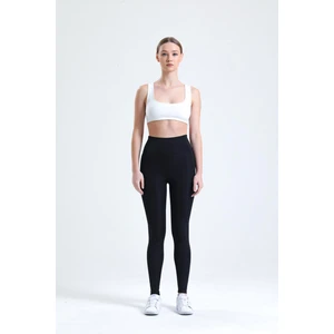Thiff Gymwear Siyah Yüksek Bel Sıkılaştırıcı Toparlayıcı Dalgıç Kumaş Spor Günlük Tayt