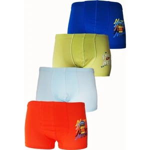 Hepsine Rakip 4lü Erkek Çocuk Boxer Pamuklu Renkli Rahat Karışık Paçalı Don Lxx