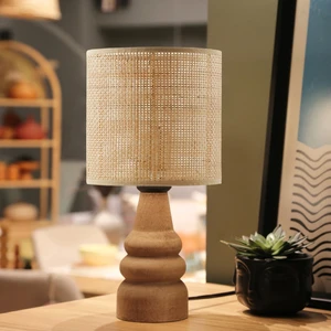 Natural Doğal Bambu Hazeran Rattan Başlık Ahşap Abajur Ayd-3674