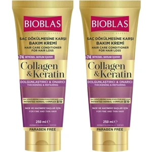 Collagen ve Keratin Saç Dökülmesine Karşı Saç Bakım Kremi 250 ml 2 Adet