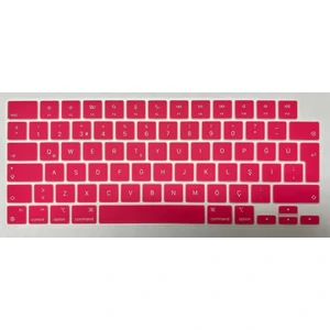Macbook Air 15 Inç A2941 M2 Max 2023 A3114 M3 2024  A3241 M4  2025 Türkçe Q Silikon Klavye Koruyucu   KOYU PEMBE