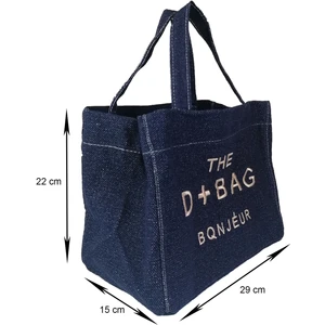 9009 Kanvas Kumaş Çapraz ve El Omuz Çantası - Lacivert