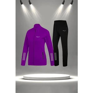 Poseidon Storm Büyük Beden Kadın Mor  Supra Penye Kumaş Rahat Yürüyüş ve Koşu Sporcu Seti  (4XL-10XL)