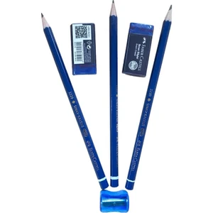Faber Castell Sınav Seti - (3 Kalem 2 Silgi) Kalemtraş Hediyeli