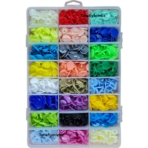 Karışık Renkli T5 Plastik Çıtçıt (360 Adet) (12MM Plastik Çıtçıt) [kalıpsızdır]