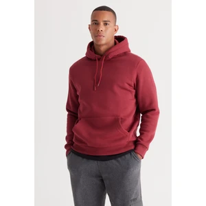 Altınyıldız Classics Erkek Bordo Standart Fit Içi Polarlı 3 Iplik Kapüşonlu Kanguru Cepli Pamuklu Sweatshirt