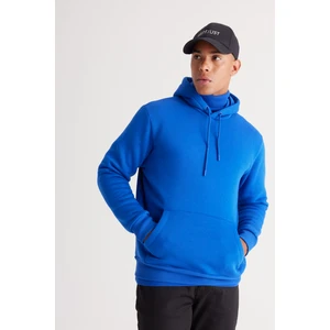 Altınyıldız Classics Erkek Koyu Mavi Standart Fit Içi Polarlı 3 Iplik Kapüşonlu Kanguru Cepli Pamuklu Sweatshirt