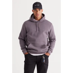 Altınyıldız Classics Erkek Koyu Gri Standart Fit Içi Polarlı 3 Iplik Kapüşonlu Kanguru Cepli Pamuklu Sweatshirt