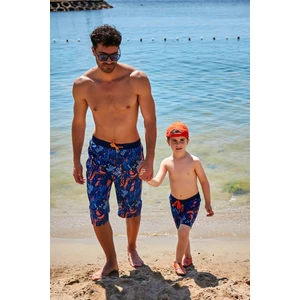 Lacivert Desenli Erkek Şort S2360