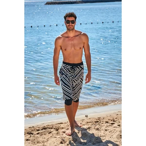 Siyah Desenli Erkek Şort S2357