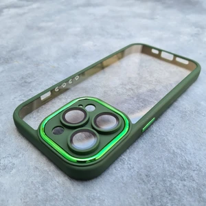 Pirok Store iPhone 14 Pro (6.1 Inç) Uyumlu Lüks All-In-One Lens Koruyuculu Silikon Şeffaf Kılıf