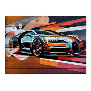 Ahşap Tablo Bugatti Chiron Super Sport 300 Araba  32CM x 44CM
