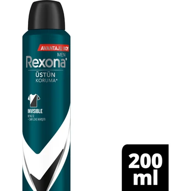 Rexona Men Erkek Sprey Deodorant Invisible Black & White 72 Saat Kesintisiz Üstün Koruma 200