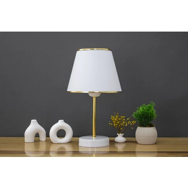 Vivido Abajur Beyaz Gold Safir Modern