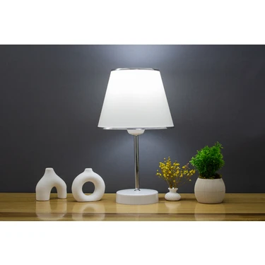 Vivido Abajur Beyaz Krom Safir Modern