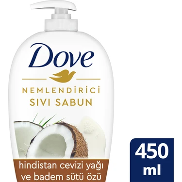 Dove Nemlendirici Sıvı Sabun Hindistan Cevizi Yağı ve Badem Sütü Özü - 450